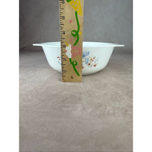 Vintage Pyrex Blue Iris 7 3/4 Round Casserole Dish Bowl Made in England - Picture 9 of 9